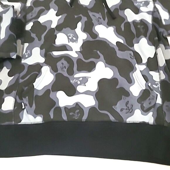 S Ripndip Gray Camo Lord NERMAL Cat pull Over Hoodie Camouflage NEW W Tag SMALL - Picture 4 of 11